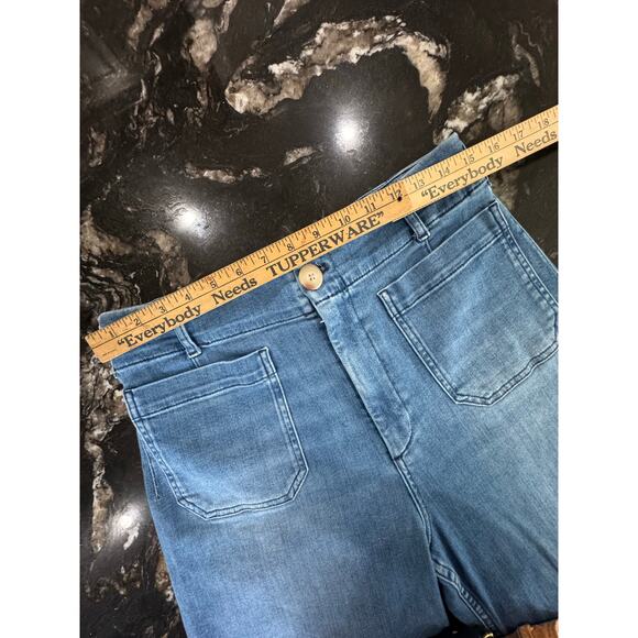 Anthropologie Maeve The Colette Cropped Wide-Leg Jeans Women 31 blue - Picture 5 of 7